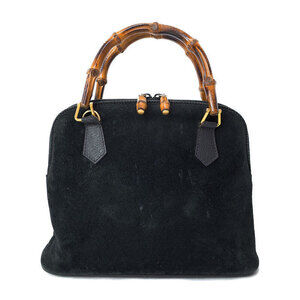 Gucci Bamboo Top Handle Leather Shoulder Bag Handbag